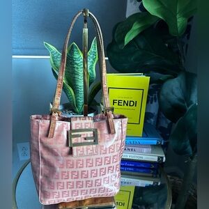 Fendi Zucchino Pink Shoulder Bag